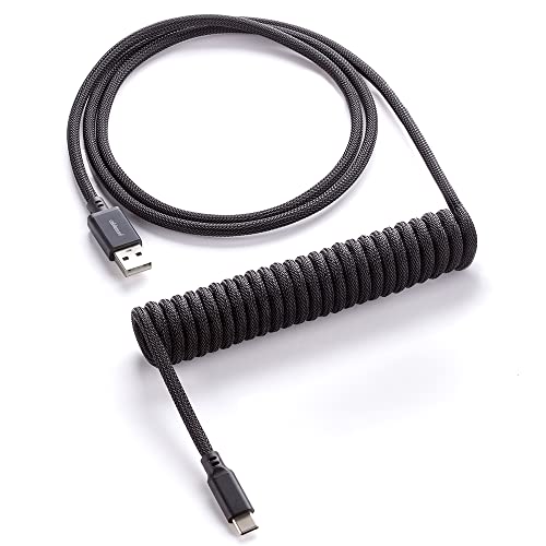CableMod Classic Coiled Keyboard Cable - Spiralkabel für Tastatur USB C auf USB Typ A - Gaming Tastaturkabel 1,5m Lange - Hohe Lebensdauer - Schwarz von CableMod
