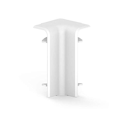 Habengut Innenecke für Sockelleiste 70 mm aus PVC, Farbe: Weiß | Inhalt: 1 Stück - zur Eckumfahrung in Räumen von Cablecoach