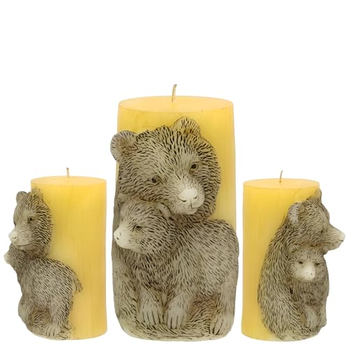 Teddy-Bär Motiv 3D Kerze Geschenk - Geburtstag Bear Candle Bär Mutter & Kind Neu von Cadofe