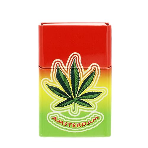WEED*BOX Zigaretten/Joint Etui Box Dose Case - aus Metall - Motiv Cannabis Hanf (#5) von Cadofe