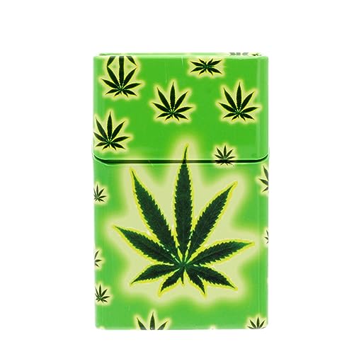 WEED*BOX Zigaretten/Joint Etui Box Dose Case - aus Metall - Motiv Cannabis Hanf (#7) von Cadofe