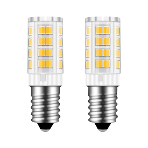 2 Stück E14 LED 5W Lampe Warmweiß 3000K, Ersatz für 50W Glühlampe, 500LM, AC 220-240V, E14 Dunstabzugshauben Lampe, Nicht Dimmbar, Energiesparlampe für Kühlschrankbirne, Nähmaschine, Wandlampen von Caldarax