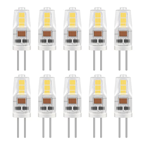 Caldarax G4 LED Lampen 12V AC/DC, 2W G4 LED Stiftsockellampe, Ersatz für 20W Halogenlampen, 6000K Kaltweiß, 200LM, 360°Abstrahlwinkel, LED Energiesparlampe, Nicht Dimmbar, 10 Stück von Caldarax