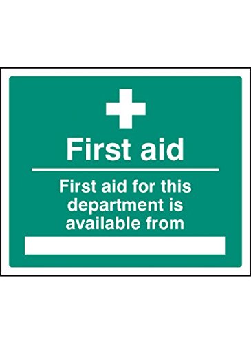 Caledonia Signs 16018H Schild"First Aid for department Available from", starrer Kunststoff, 300 mm x 250 mm von Caledonia Signs