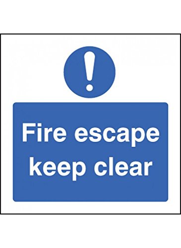 Caledonia Schilder 21631 N Fire Escape Keep Clear Schild, selbstklebend Vinyl, 400 mm x 400 mm von Caledonia Signs