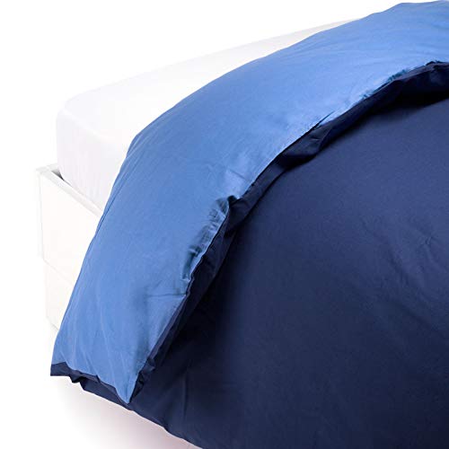 Caleffi - Bettbezug aus Baumwolle, einfarbig, für Doppelbett, Blau von Caleffi