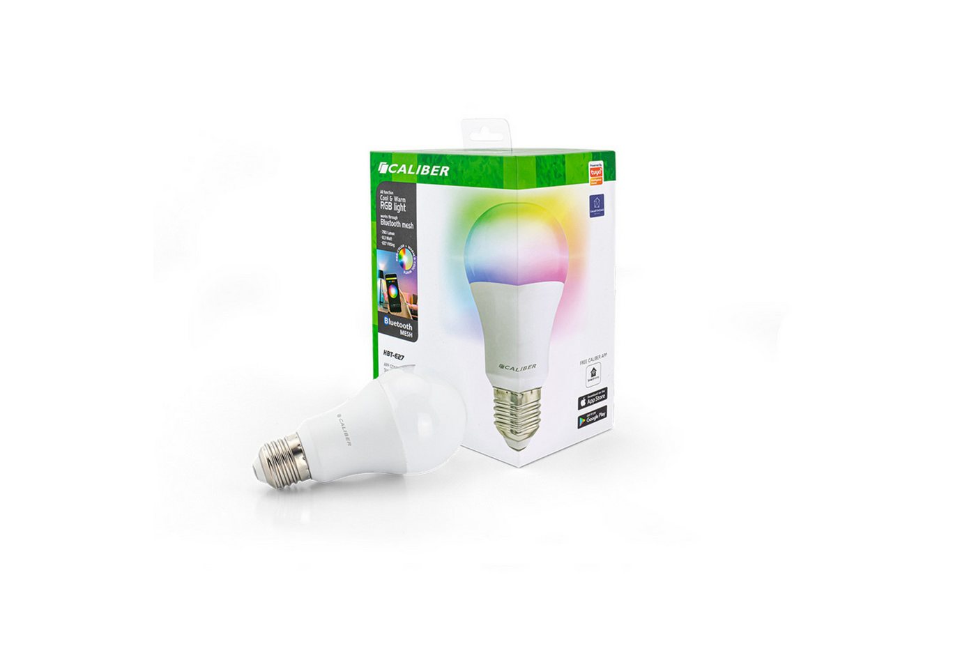 Caliber Smarte LED-Leuchte Caliber Wifi LED E27 RGB + Warm White + Cool White von Caliber