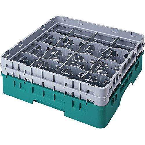 Cambro 16S800 Camracks Polypropylen Körbe für Stiel und Bechergläser mit 16 Fächern, 1/1 Grösse, Türkis, 11.11cm Durchmesser, 21.5cm Maximale Höhe, 2 Stück von Cambro