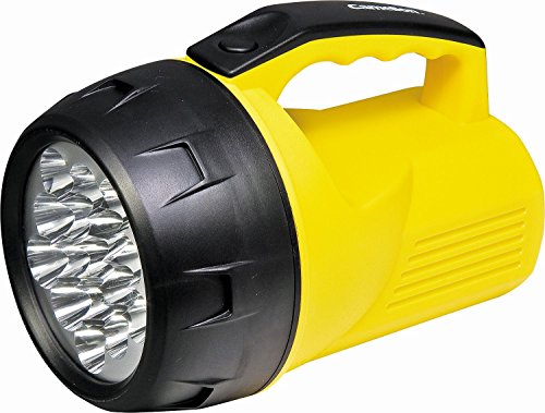 Camelion 30200033 - LED Handscheinwerfer mit 16 LED superbright und wetterbeständigem Kunststoffgehäuse, in schwarz-gelb, Helligkeit 32 Lumen, batteriebetrieben, für den Innen- und Außenbereich von Camelion