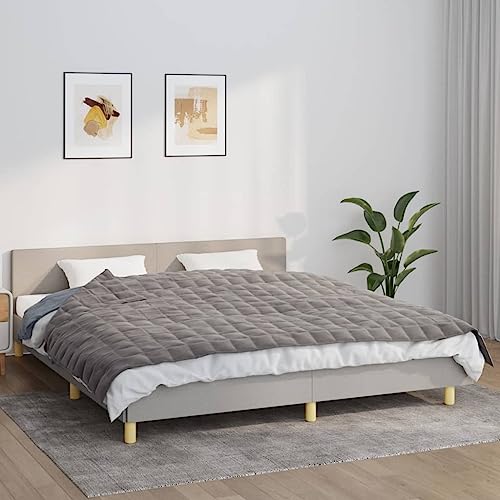 Camerina Gewichtsdecke Grau 155x220 cm 7 kg Stoff Schwere Decke Zum Schlafen Decke Zum Anziehen Erwachsene von Camerina