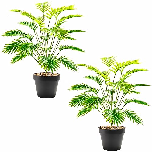 Camiraft 2STK Kunstpflanze Groß Areca Palme 84cm Künstliche Pflanzen im Topf Kunstpalme Fake Plastik Dekor,Künstliche Pflanzen Fake Pflanzen Plastik Pflanze Deko für Wohnzimmer Balkon Büro von Camiraft