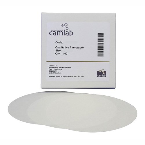Camlab 1171101 Qualitätsfilterpapier, Grad 118 [5], sehr langsames Filter, Durchmesser 125 mm, 100 Stück von Camlab