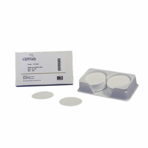 Camlab 1171245 Glas-Mikrofaser-Filterpapier, Klasse 263 [GF/F], 0,7 µm, 125 mm Durchmesser, 50 Stück von Camlab