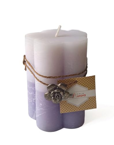 Kerzen von Aurora Janet Kerze in Form von Blume, Wachs, Violett, 7.5 x 7.5 x 10.2 cm von Candele D'Aurora