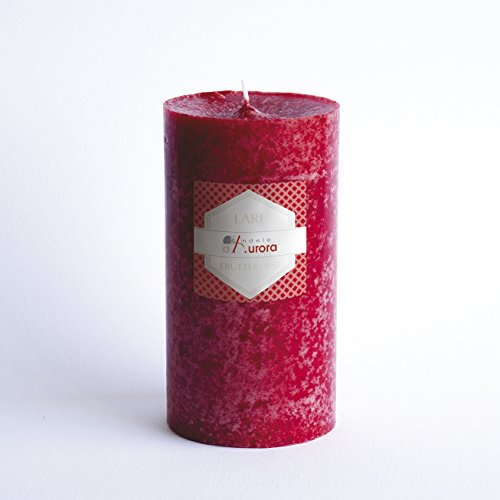 Kerzen von Aurora lari Kerze parfümiert A-bunt, Berry Rot, 6.8 x 6.8 x 13 cm von Candele D'Aurora
