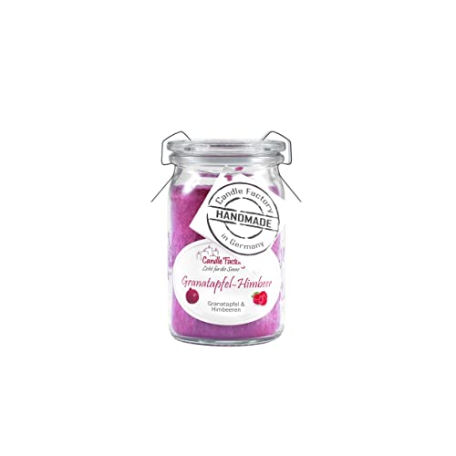 Candle Factory Baby Jumbo Duftkerze aus pflanzlichem Stearin im hitzebeständigen Glas der Marke Weck®, bis zu 20h Brennzeit, Duft: Granatapfel-Himbeer von Candle Factory