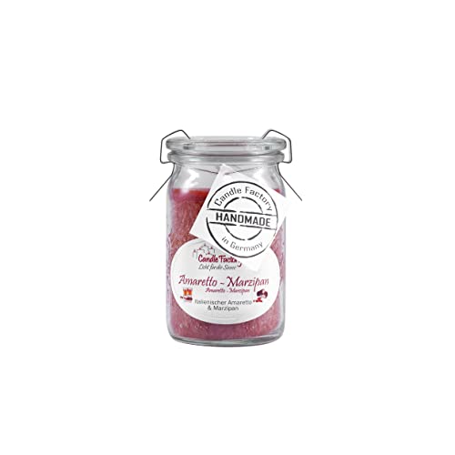 Candle Factory Baby Jumbo Duftkerze aus pflanzlichem Stearin im hitzebeständigen Glas der Marke Weck®, bis zu 24h Brennzeit, Duft: Amaretto-Marzipan von Candle Factory