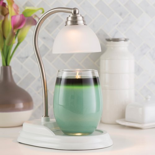 Candle Warmers Aurora Lampe für Duftkerzen im Glas weiß/Silber von Candle Warmers Etc