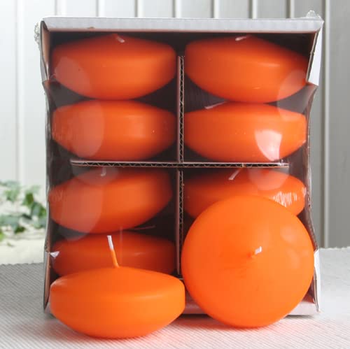 XL-Schwimmkerzen 8 Std. Brenndauer, 8er-Pack, mandarin-orange von CandleCorner