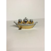 Boot Salz Und Pfefferstreuer, Zuckerglas, Japan, Handbemalt, Porzellan von CandleLiteGiftShop
