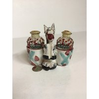 Salz - Und Pfefferstreuer, Esel Mit Körben, Keramik, Signiert von CandleLiteGiftShop