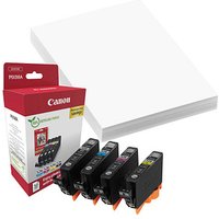 Canon CLI-526 C/M/Y/BK  schwarz, cyan, magenta, gelb Druckerpatronen + Fotopapier von Canon