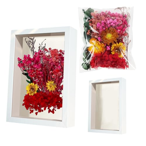Canzoon 3d Fotorahmen, befüllbar mit Objekten 20 x 25 cm tiefFotorahmen, befüllbar mit natürlichen Trockenblumen, Objekten, geeignet für Wand oder Tisch Geschenkideen von Canzoon