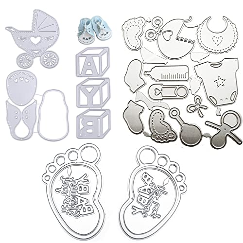 Canzoon Stanzschablonen Baby 2022 Neu 3Pcs Silber Prägeschablone Stanzmaschine Stanzschablone Weihnachten Für DIY Scrapbooking Baby Zubehör Stanzschablone Stanzschablonen Prägeschablonen von Canzoon