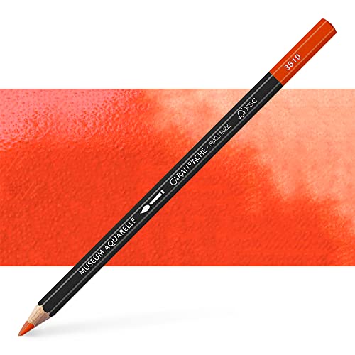 Caran d'Ache Museum Aquarelle Bleistift Museum Aquarelle Bleistift 3510.060/ NR 060 VERMILION/ZINNOBERROT-FSC (1 Stück/ (Pack of 1) von Caran d'Ache