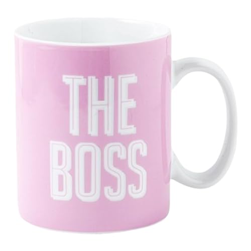 Caribou Living The Boss Große Tasse aus Porzellan, 500 ml, für Tee, Kaffee, heiße Schokolade, Pink von Caribou Living