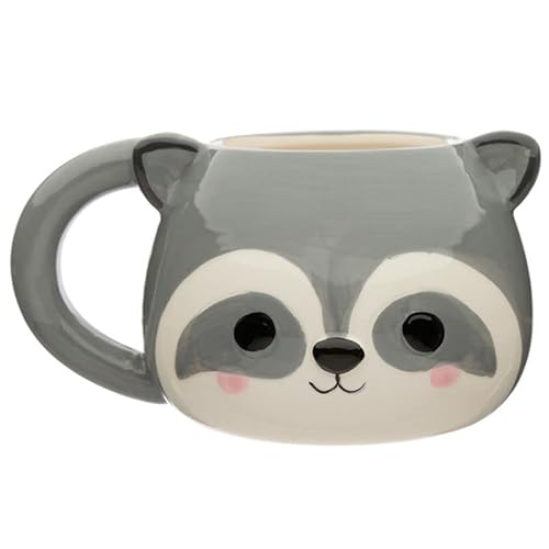 Caribou Living Waschbärkopf Neuheit 3D Keramik Tasse Tasse Tasse 600ml für Heißgetränke Tee Kaffee Heiße Schokolade von Caribou Living