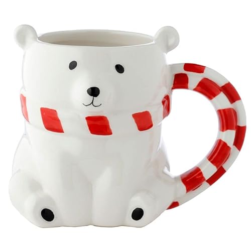 Caribou Living Weißer Eisbär-Tasse, 3D-Form, für heiße Getränke, Kaffee, Tee, heiße Schokolade von Caribou Living