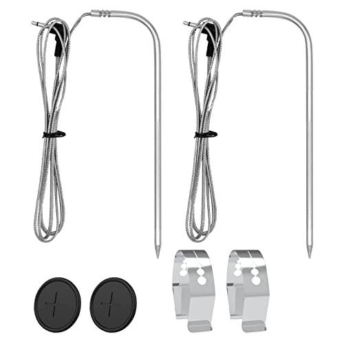 Carkio 2-Pack Replacement Meat Probes for Masterbuilt with Grill Clips and Probe Grommet,Fit for Masterbuilt Gravity Series 560/800/1050 XL Digital Charcoal Grill+Smoker Accessories,BBQ Temp Probe von Carkio