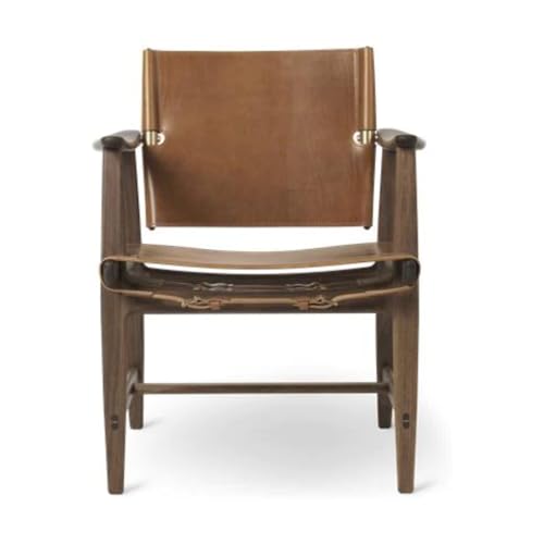 Carl Hansen - BM1160 Huntsman Chair, Walnuss geölt/Sattelleder Cognac (Beschläge Messing) von Carl Hansen
