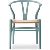 Carl Hansen - CH24 Soft Wishbone Chair Ilse Crawford, Buche soft pewter / Naturgeflecht von Carl Hansen