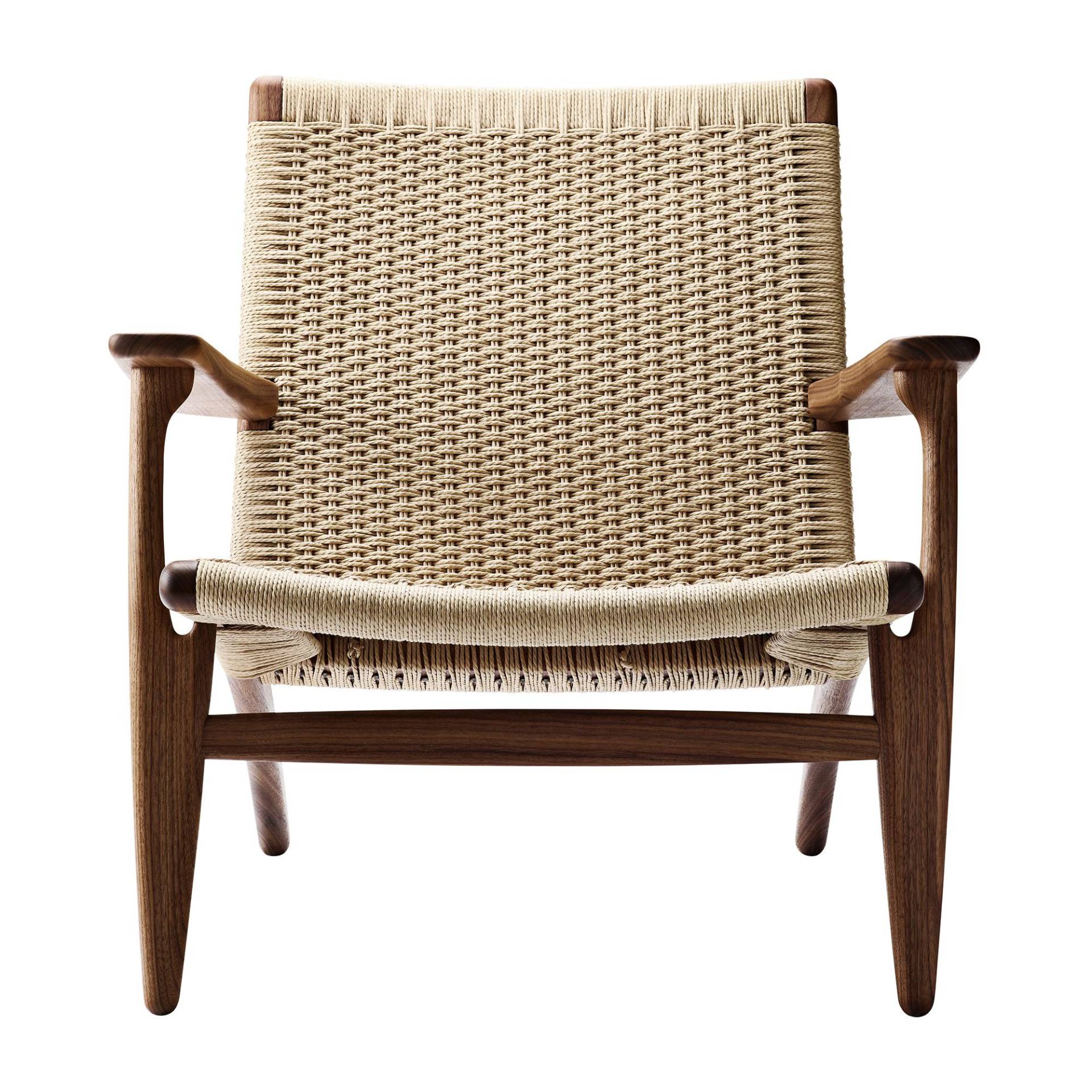 Carl Hansen - CH25 Sessel Gestell Walnuss - Walnuss geölt/Geflecht Papiergarn natur/BxTxH 71x73x73cm von Carl Hansen