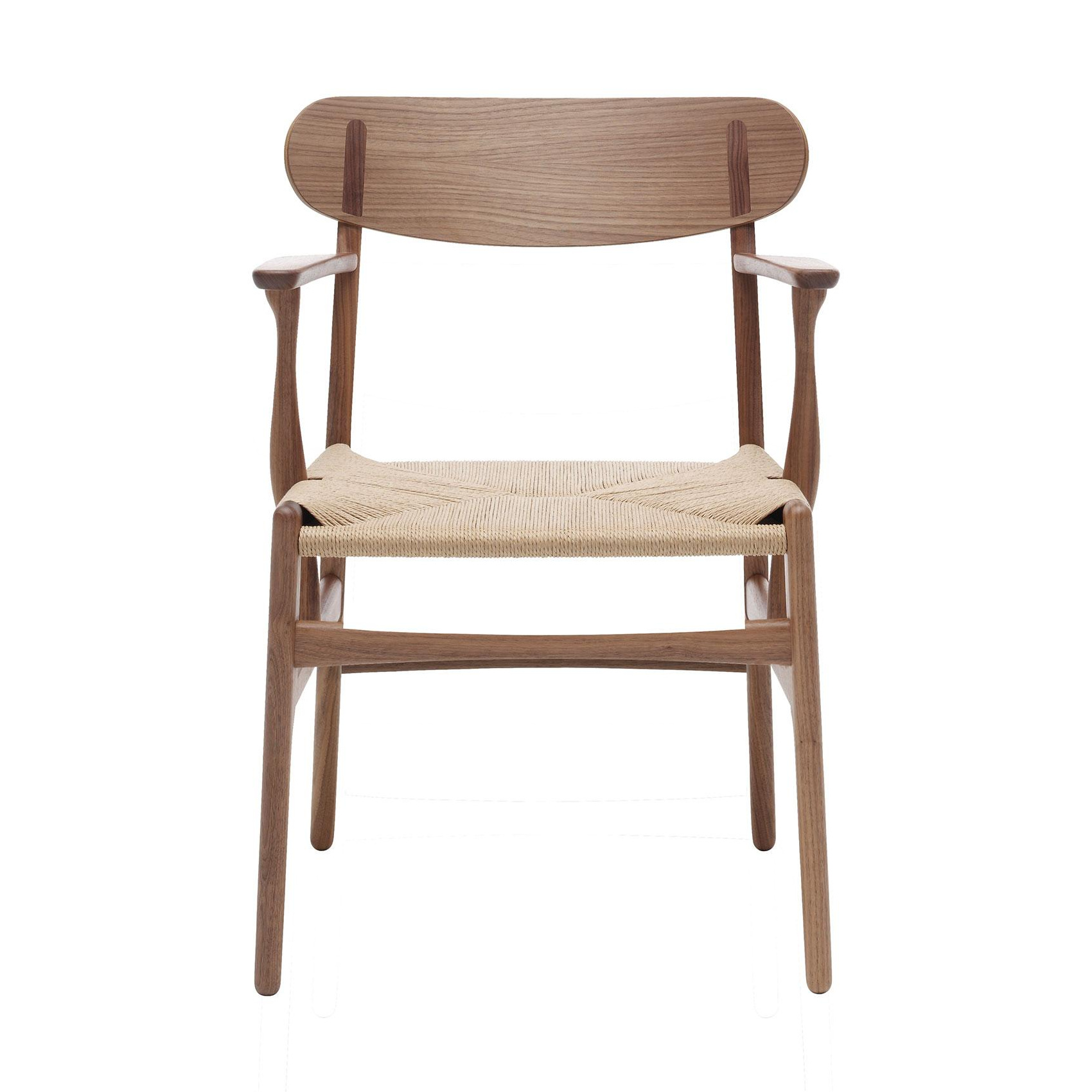 Carl Hansen - CH26 Armlehnstuhl Gestell Walnuss - Walnuss geölt/Geflecht Papiergarn natur/BxHxT 59x79x52cm von Carl Hansen