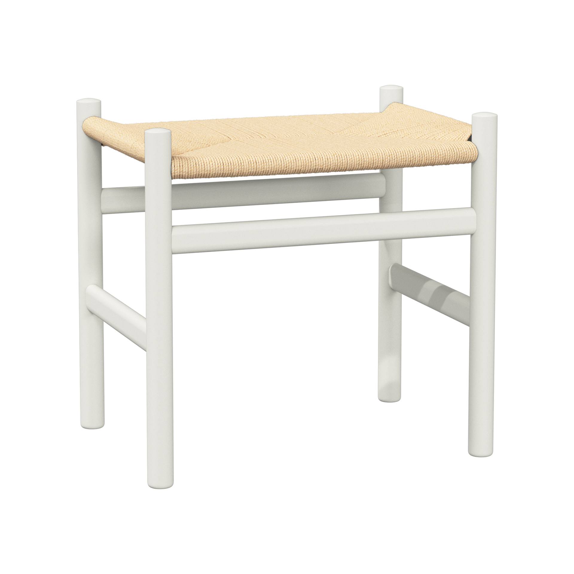 Carl Hansen - CH53 Soft Tones Fußhocker Gestell Buche - soft naturweiß/lackiert/BxTxH 50x38x48cm/Geflecht Papiergarn natur von Carl Hansen