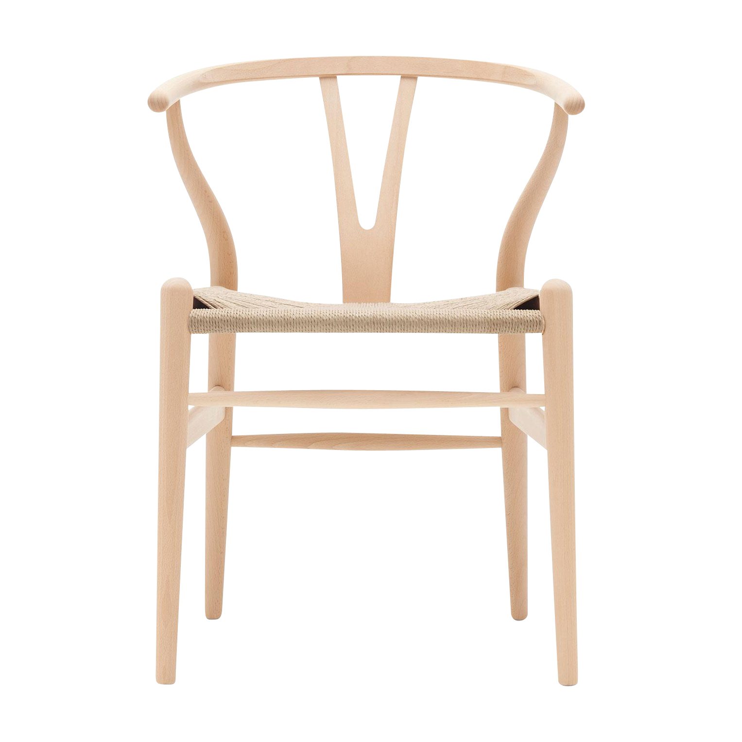 Carl Hansen - CH24 Wishbone Chair Gestell Buche - natur/Buche geseift/BxTxH 55x51x76cm/Geflecht Papiergarn natur von Carl Hansen