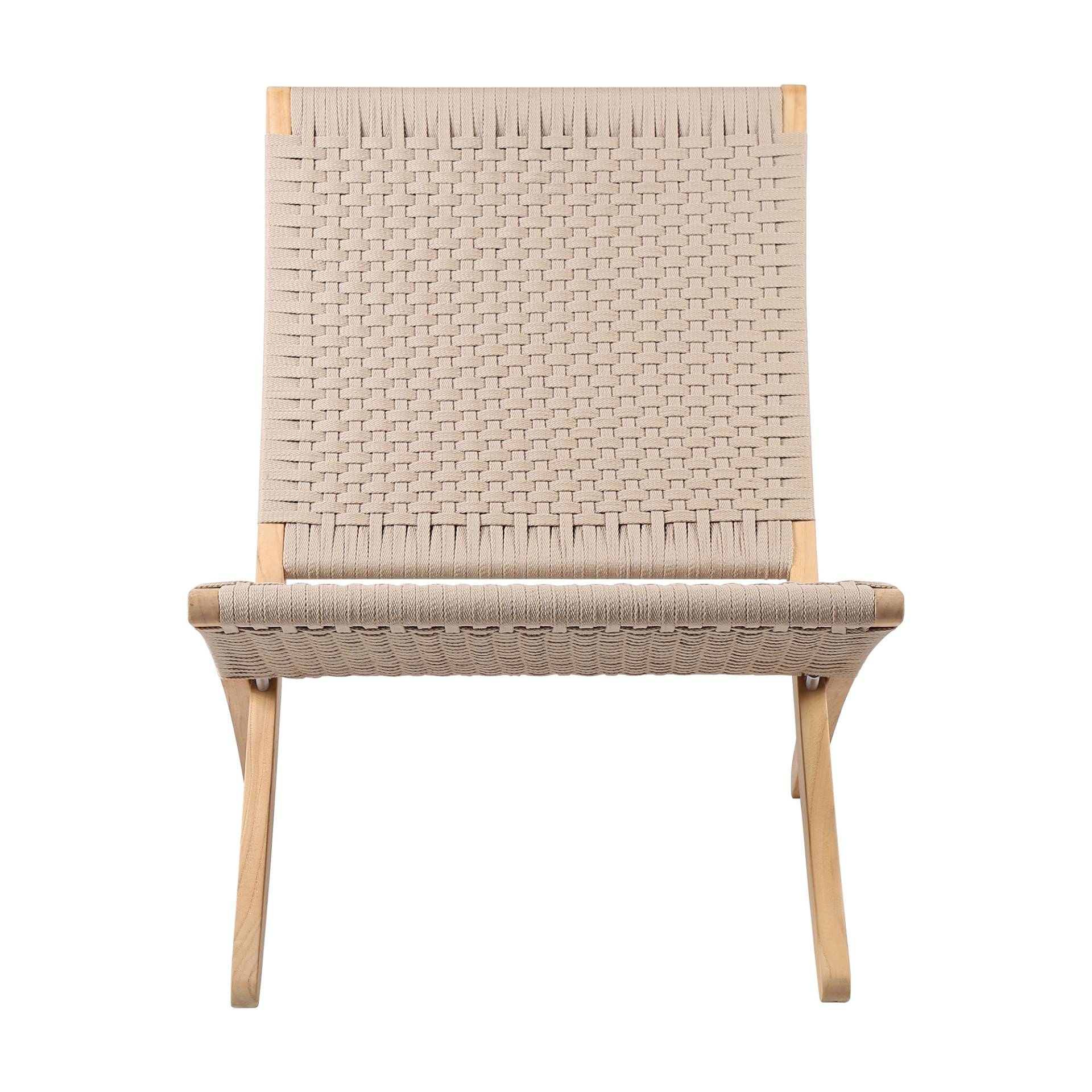 Carl Hansen - MG501 Outdoor Cuba Chair klappbar - sesam/Outdoor-Bandgeflecht/BxHxT 61x76x79cm/Gestell Teak unbehandelt von Carl Hansen