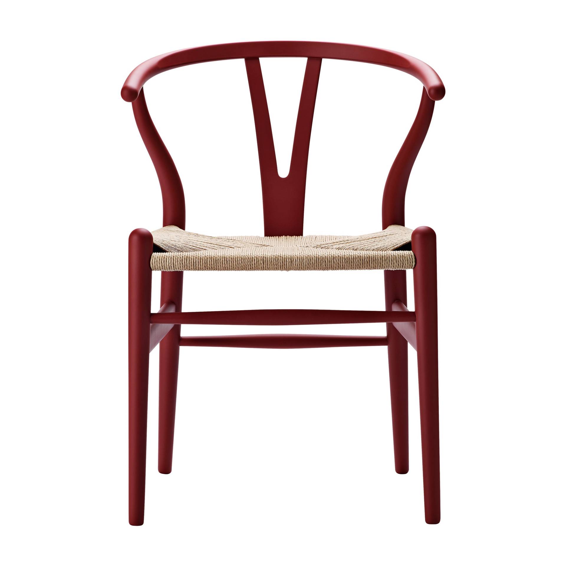 Carl Hansen - CH24 Soft Wishbone Chair Gestell Buche - soft rot NCS S4550-Y80R/Geflecht Papiergarn/BxHxT 55x76x51cm von Carl Hansen