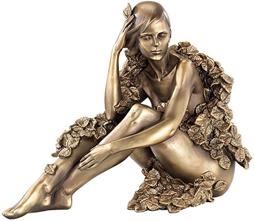 Carlo Milano Dekofigur: Sitzende Frauen-Statuette, Kunstharz-Guss in Bronzeoptik (Skulptur, Erotikfiguren, Erotic Figuren) von Carlo Milano