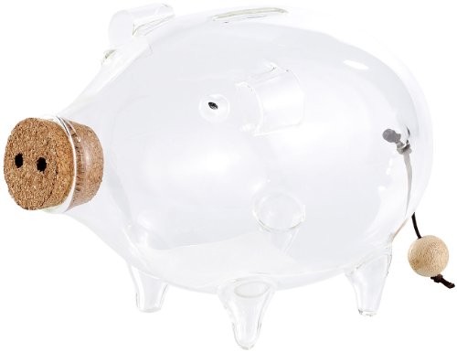 Carlo Milano Sparschwein Glas groß: Deko XL Sparschwein aus Glas, 21 cm (Spardose groß, Glas Spardose, Führerschein) von Carlo Milano