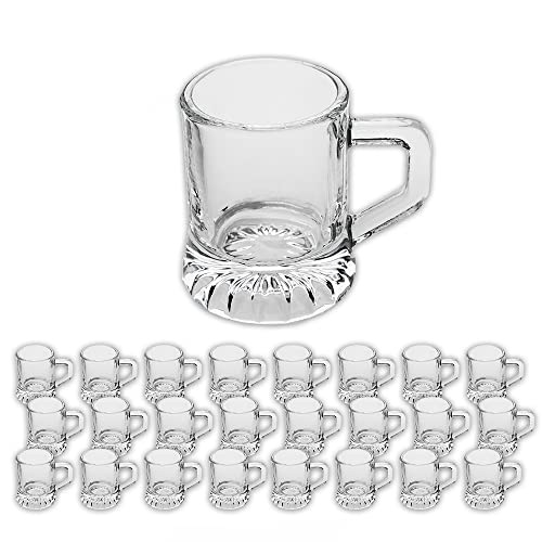 Carls 24x Schnapsglas Party aus Glas mit Henkel, Schnapskrug, Party, Pinnchen, Transparent von Carls