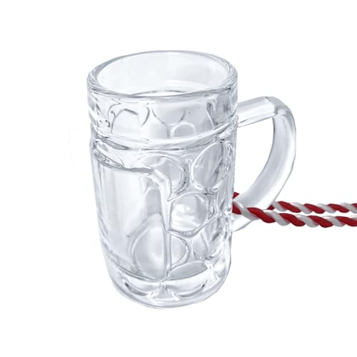 Carlso 6x Mini Bierkrug, Massglaß, Seidel, Oktoberfest, Bayern Schnapsglas 4cl (6x rot/weiss) von Carlso