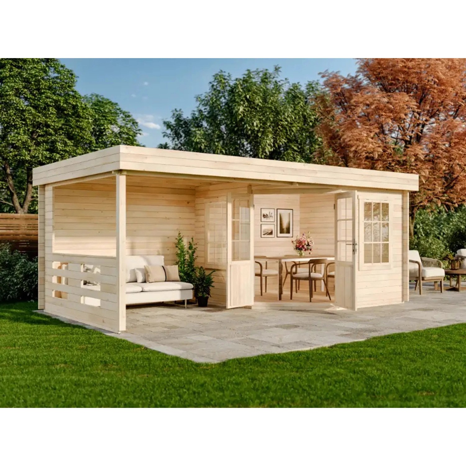 Carlsson Gartenhaus Hanna-40 Natur 598 cm x 302 cm, imprägniert von Carlsson