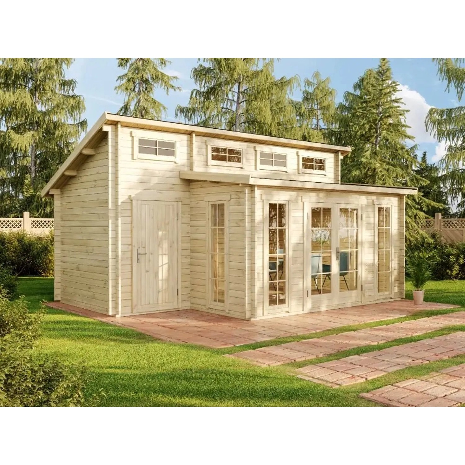 Carlsson Holz-Gartenhaus Lausitz Pultdach Unbehandelt 550 cm x 392 cm von Carlsson