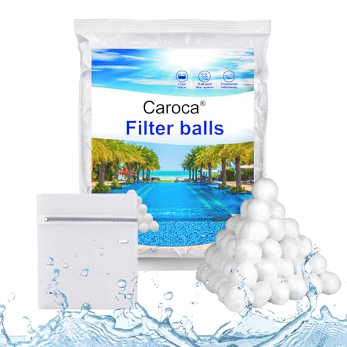 Caroca Pool Filterbälle 1400g Filter Ersetzen 50kg Filtersand Extra langlebige Wiederverwendbar Filter Balls für Pool Sandfilter, Schwimmbad, Filterpumpe，Sandfilteranlage von Caroca