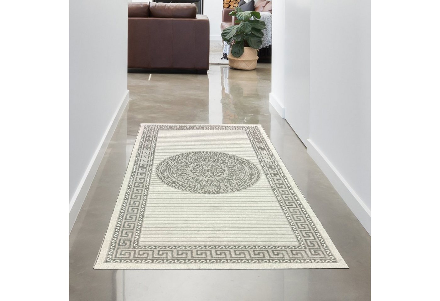 Teppich Carpetia Wohnzimmer Teppich modern orientalisch elegant glänzend grau, Carpetia, rechteckig, Höhe: 5 mm von Carpetia