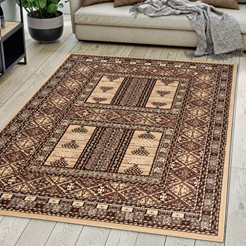 Carpeto Rugs Teppich Orientalisch Beige Klassisch Muster Kurzflor Öko-Tex Wohnzimmer 200 x 300 cm von Carpeto Rugs